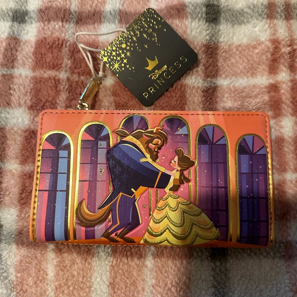 Loungefly Disney Beauty and the Beast Belle Wallet Purple NWT
